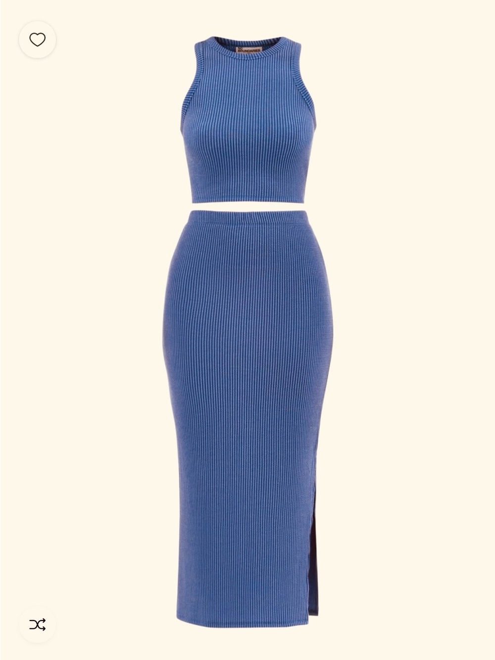 NOBO Ribbed Midi Skirt and tank set